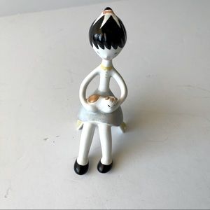 Anthony Quincum Girl With Cat Figurine